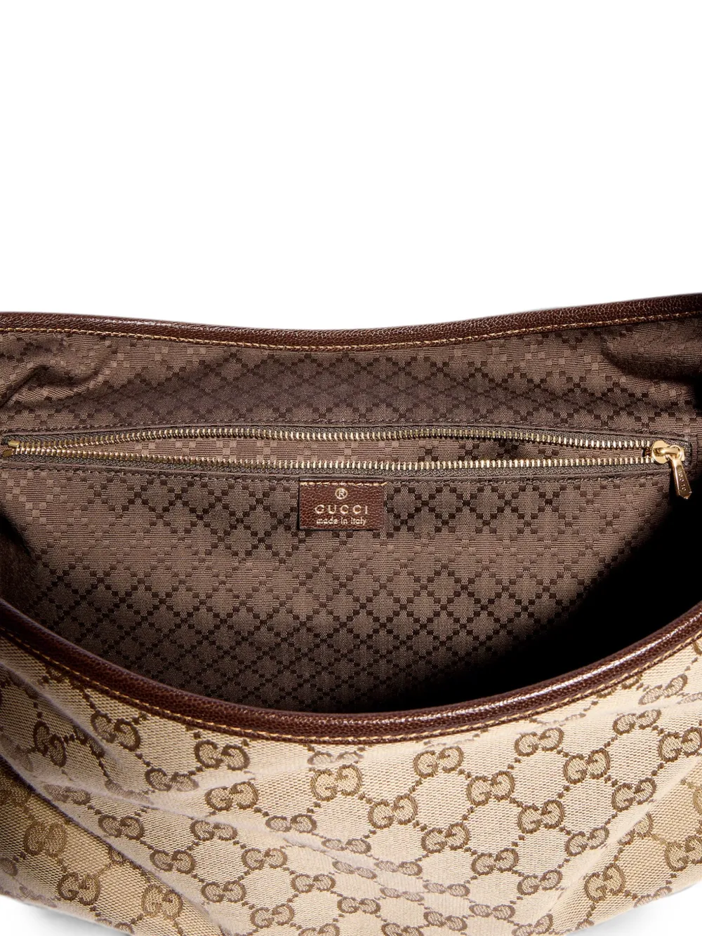 4052バーター様 Gucci Large Jackie Flap GG-canvas Shoulder Bag | Neutrals | FARFETCH
