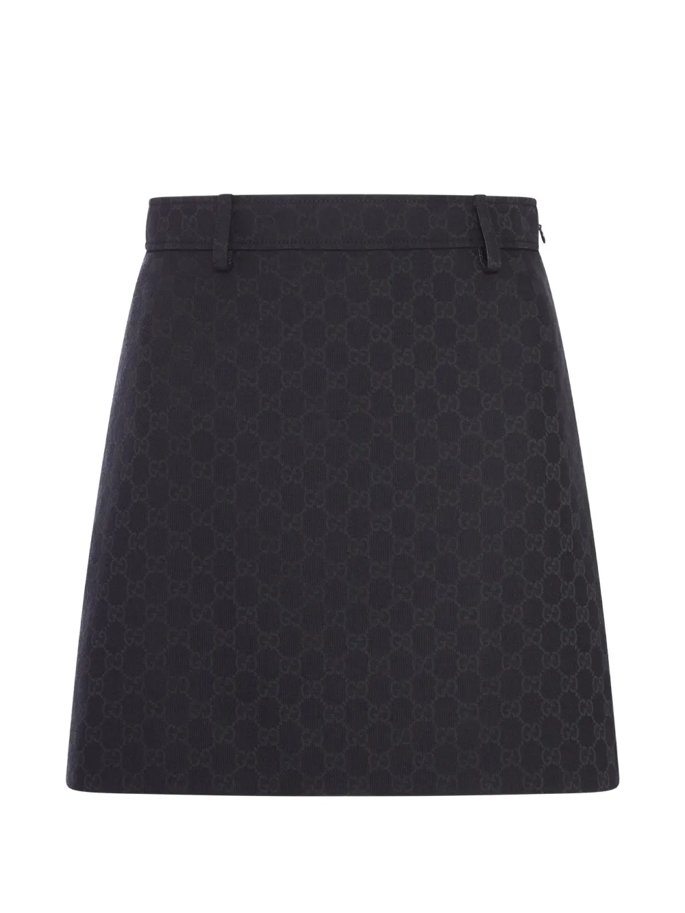 Gucci Gg Cotton Blend Mini Skirt In Black