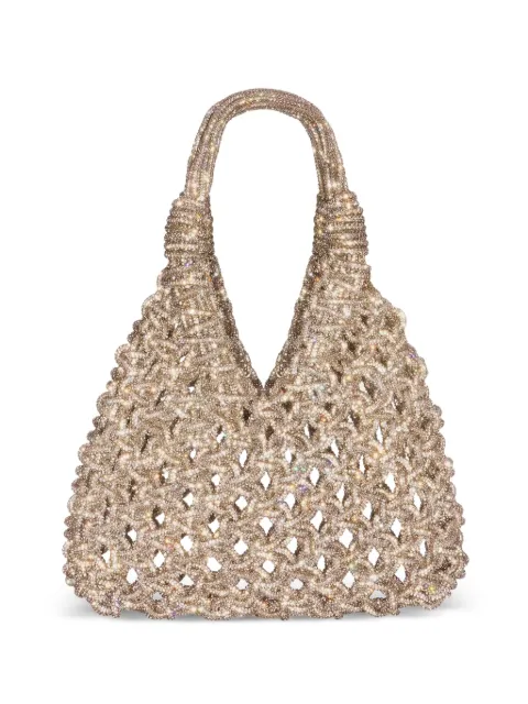 Hibourama small Vannifique crystal-embellished woven tote bag