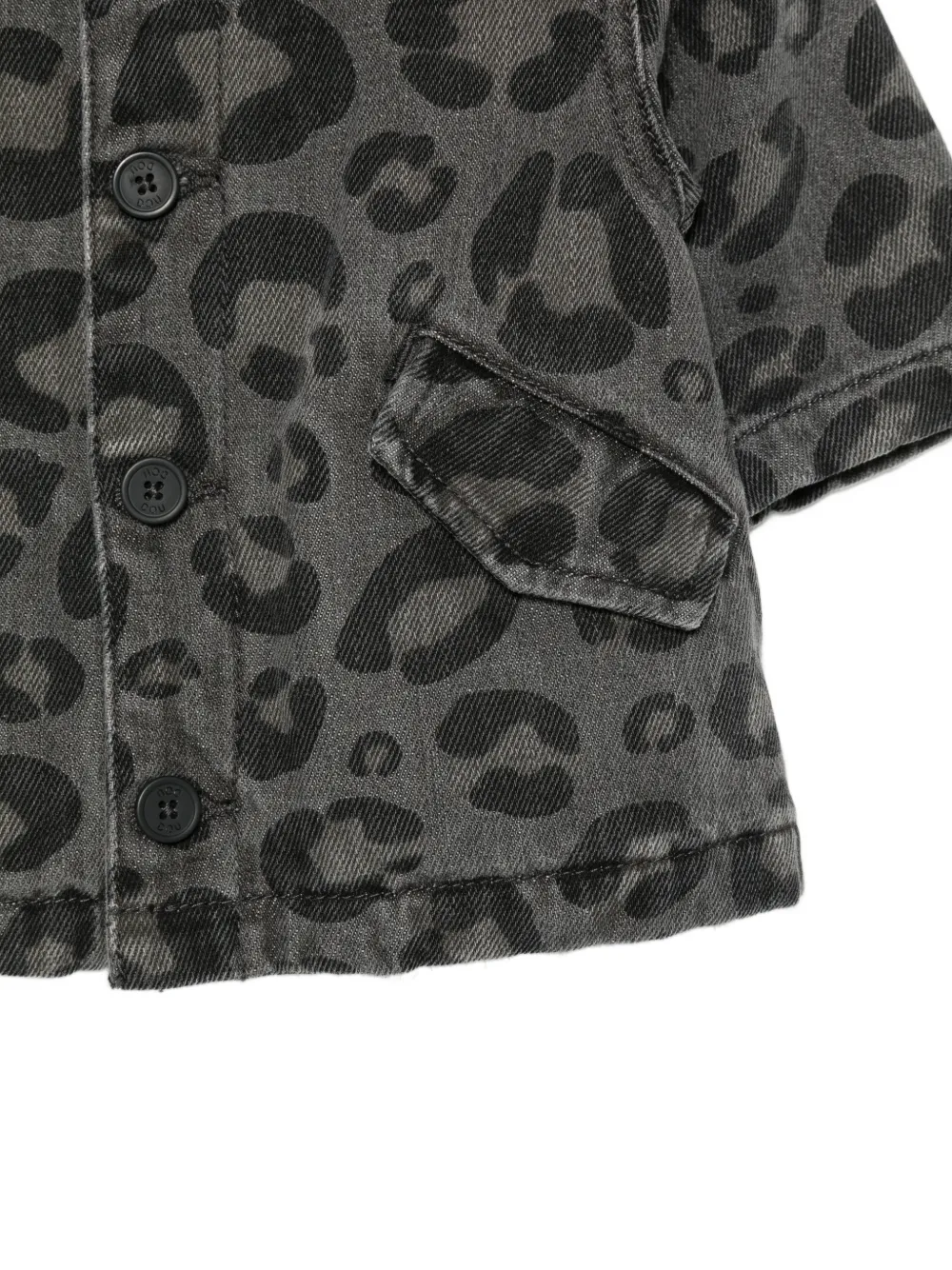 Douuod Kids Spijkerjack met luipaardprint Grijs