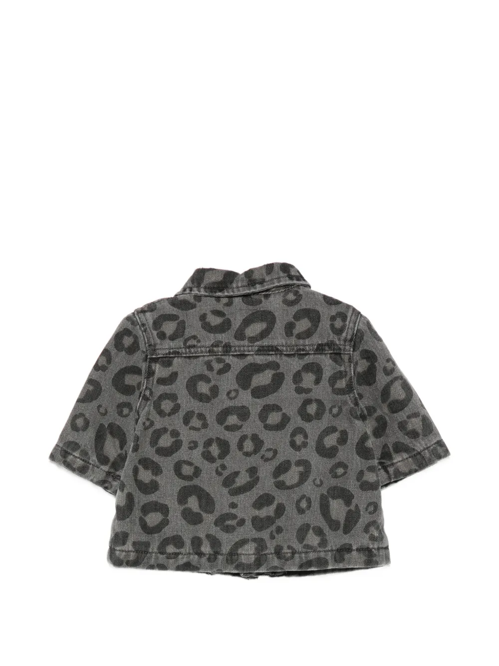 Douuod Kids Spijkerjack met luipaardprint Grijs