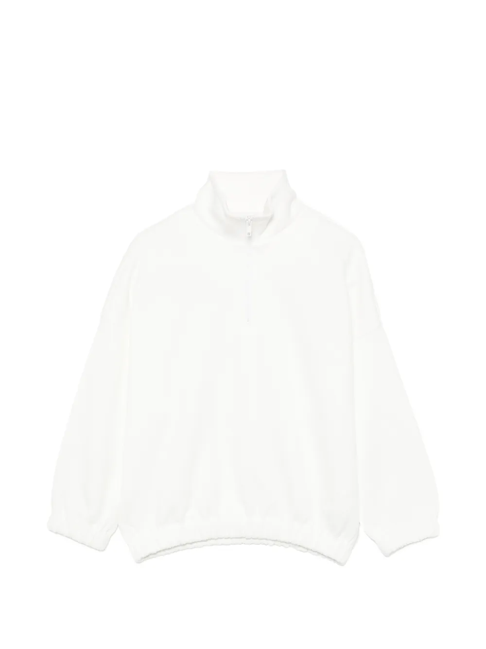 Douuod Kids quarter-zip elasticated-cuff sweater - Bianco