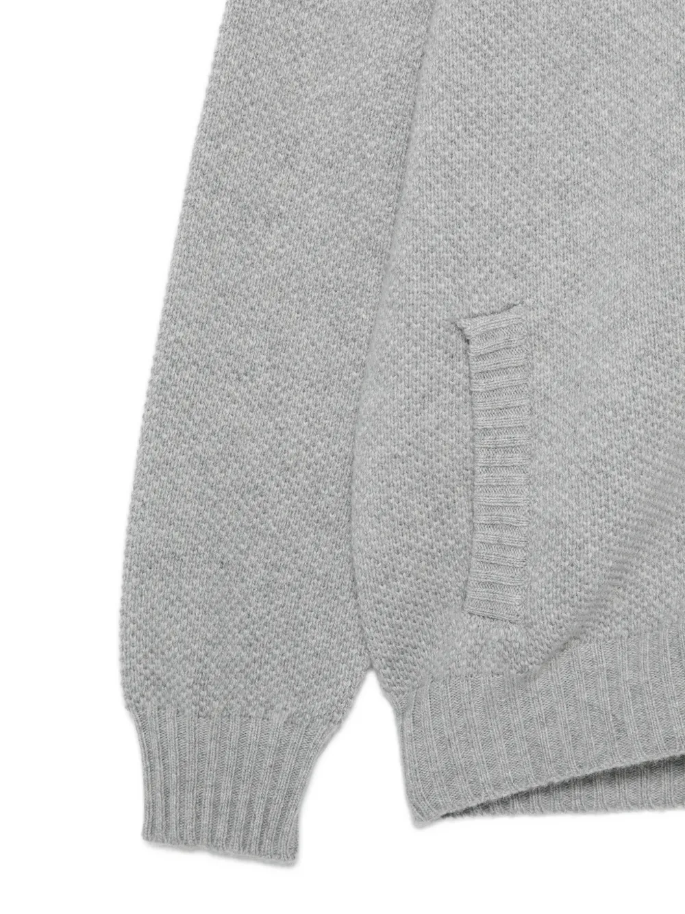 Fedeli Wafelgebreid vest met ritssluiting Grijs