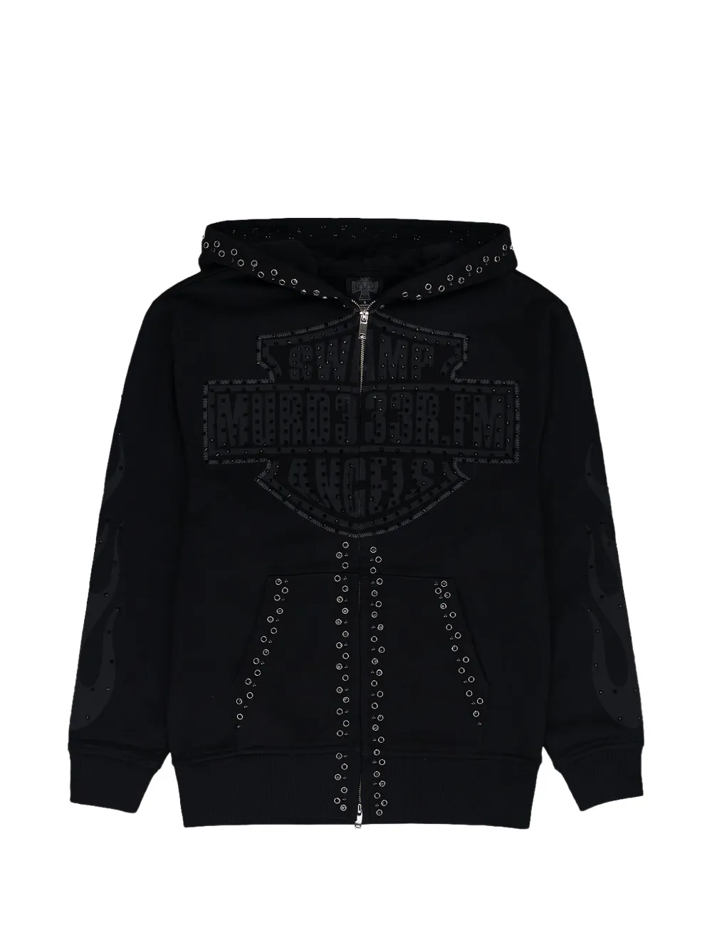 MURD333R.FM Chop333r rhinestone-embellished zip-up hoodie - Schwarz