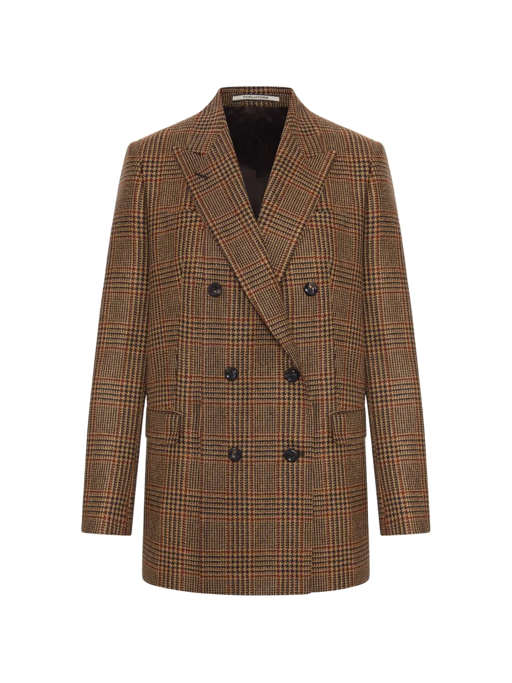Tagliatore double-breasted check-pattern blazer - Braun
