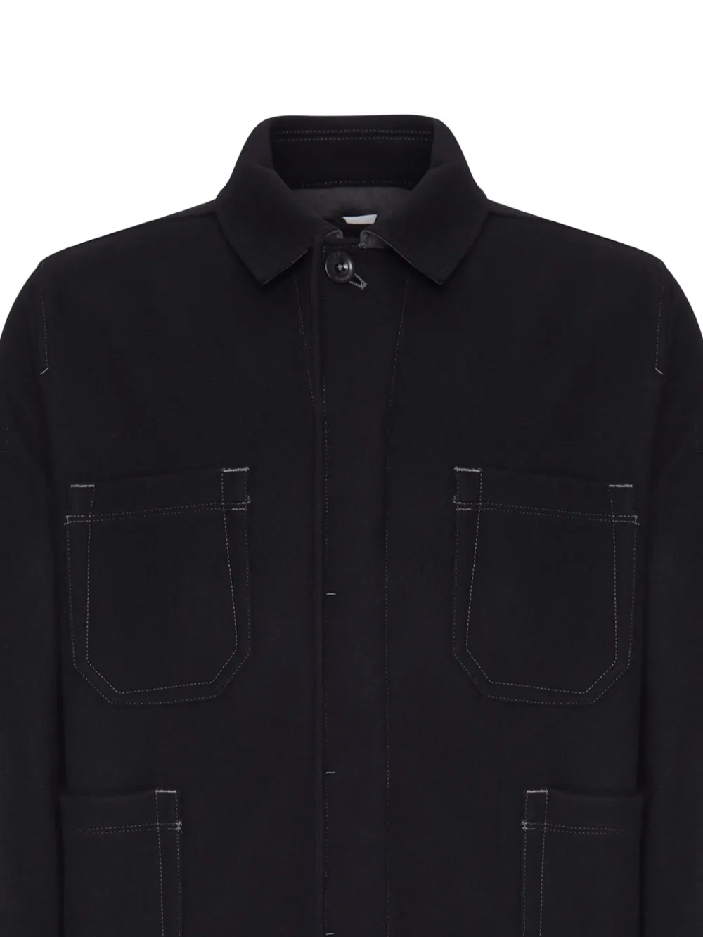 C.P. Company Vilten wollen Lens shirtjack Zwart