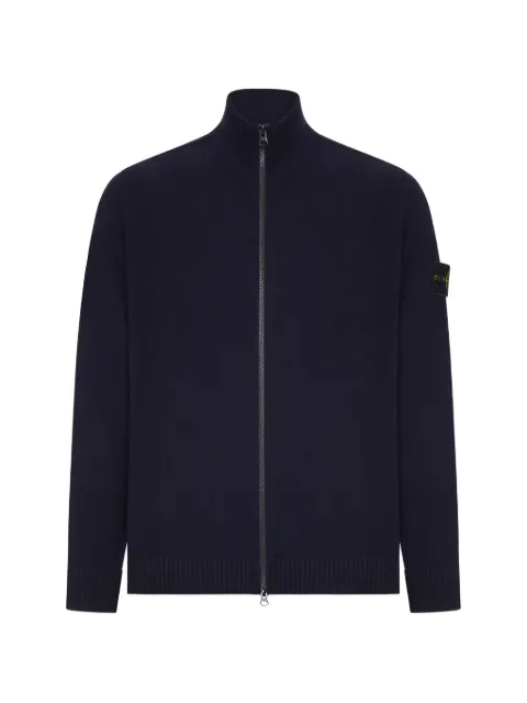 Stone Island logo-patch zip-up sweater
