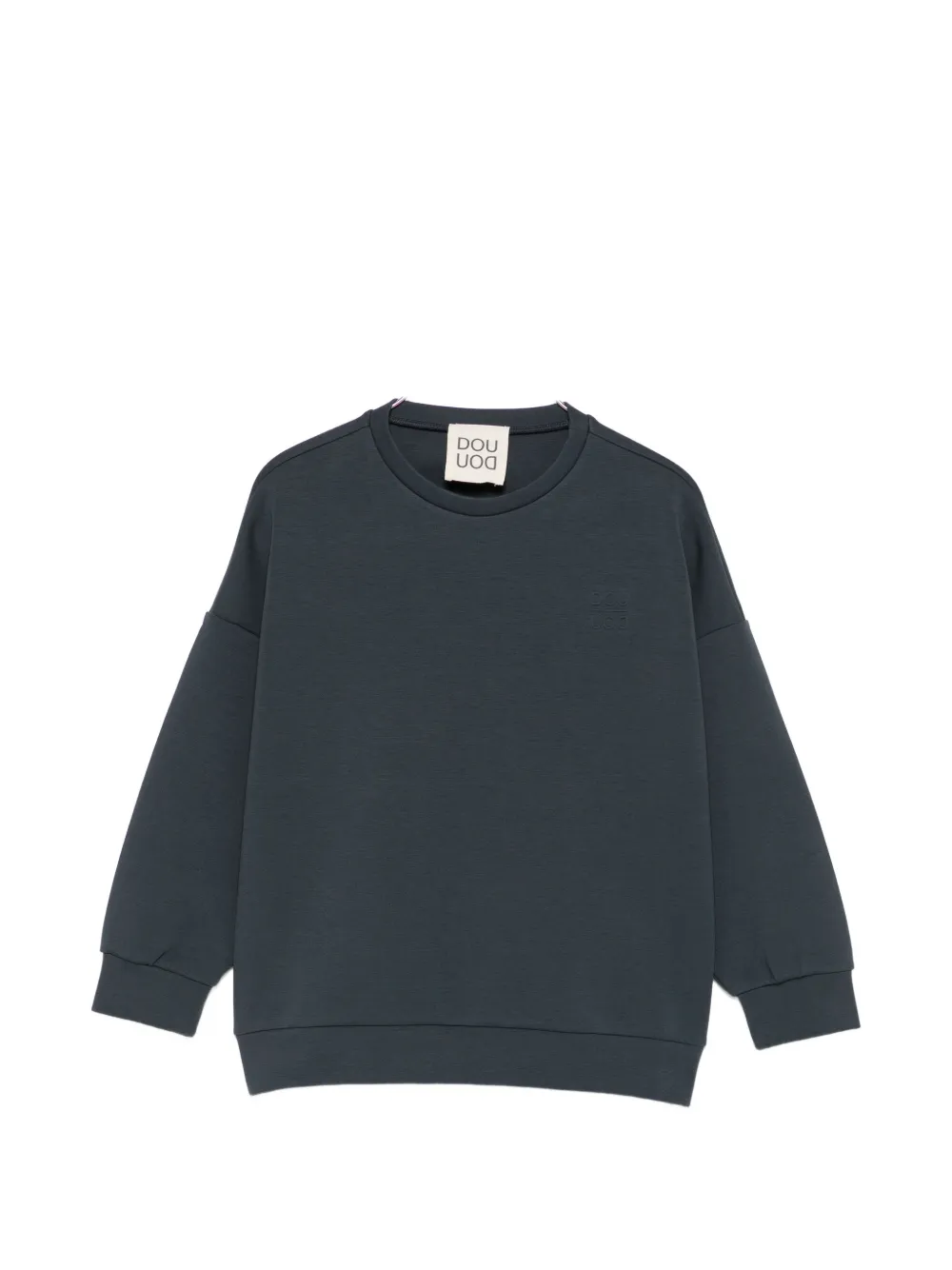 Douuod Kids logo-embossed drop-shoulder sweater - Blu
