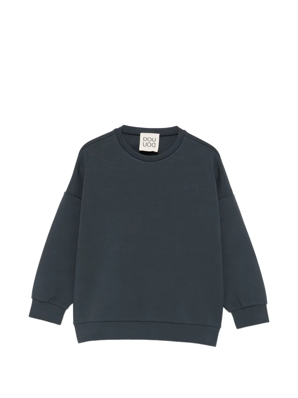 Douuod Kids logo-embossed drop-shoulder sweater - Blu