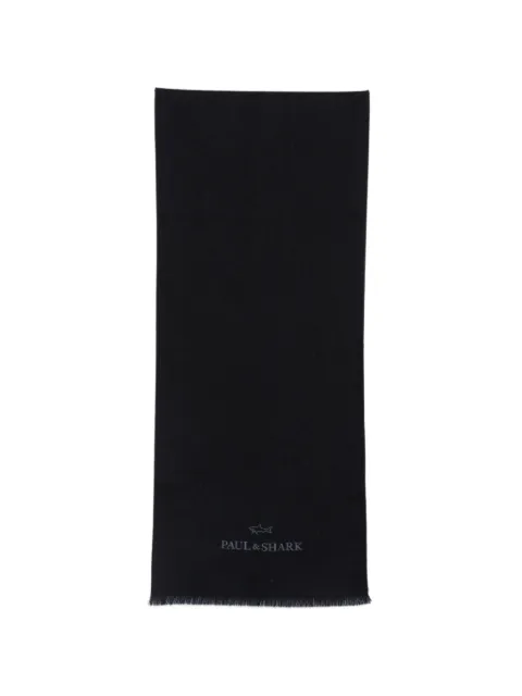 Paul & Shark logo-embroidered fringed scarf