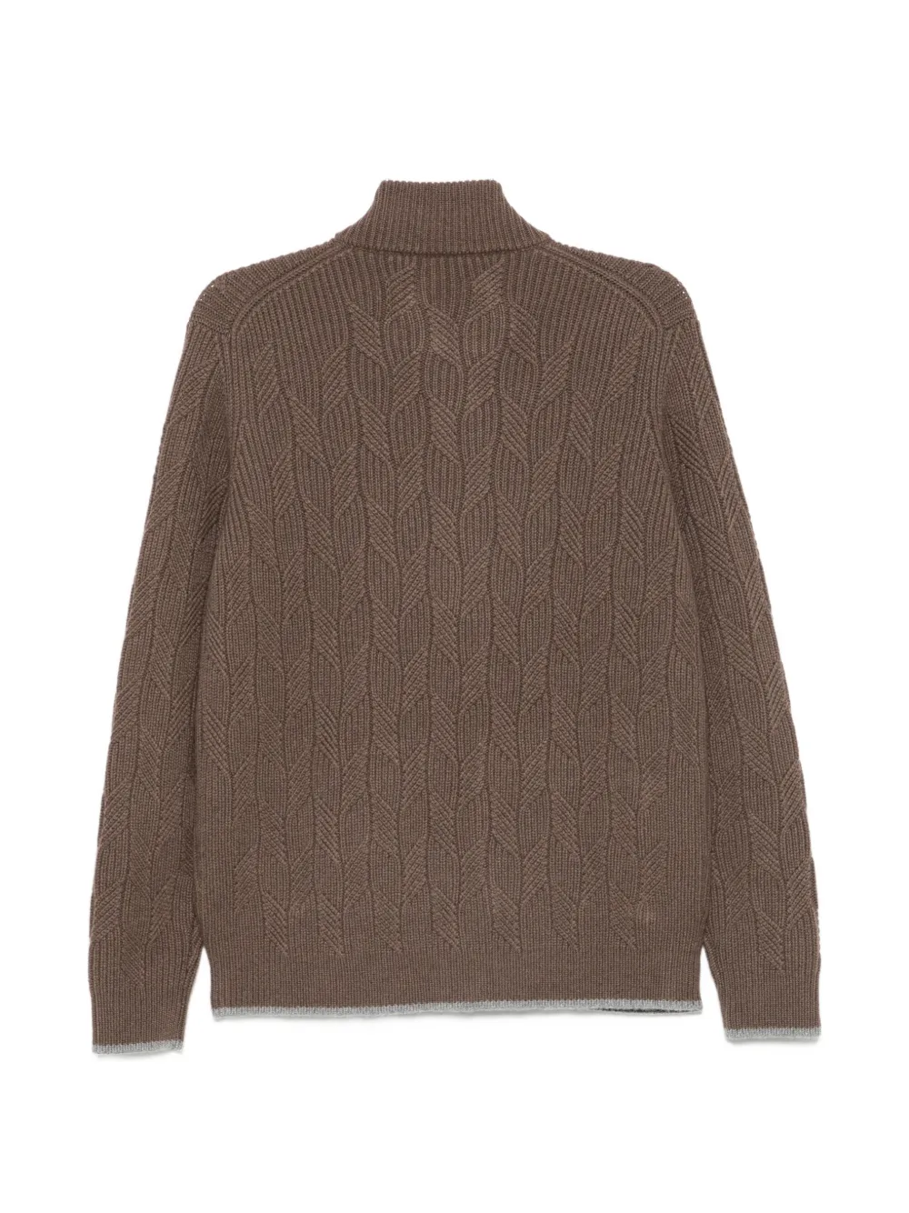 Fedeli Kabelgebreid vest met ritssluiting Bruin