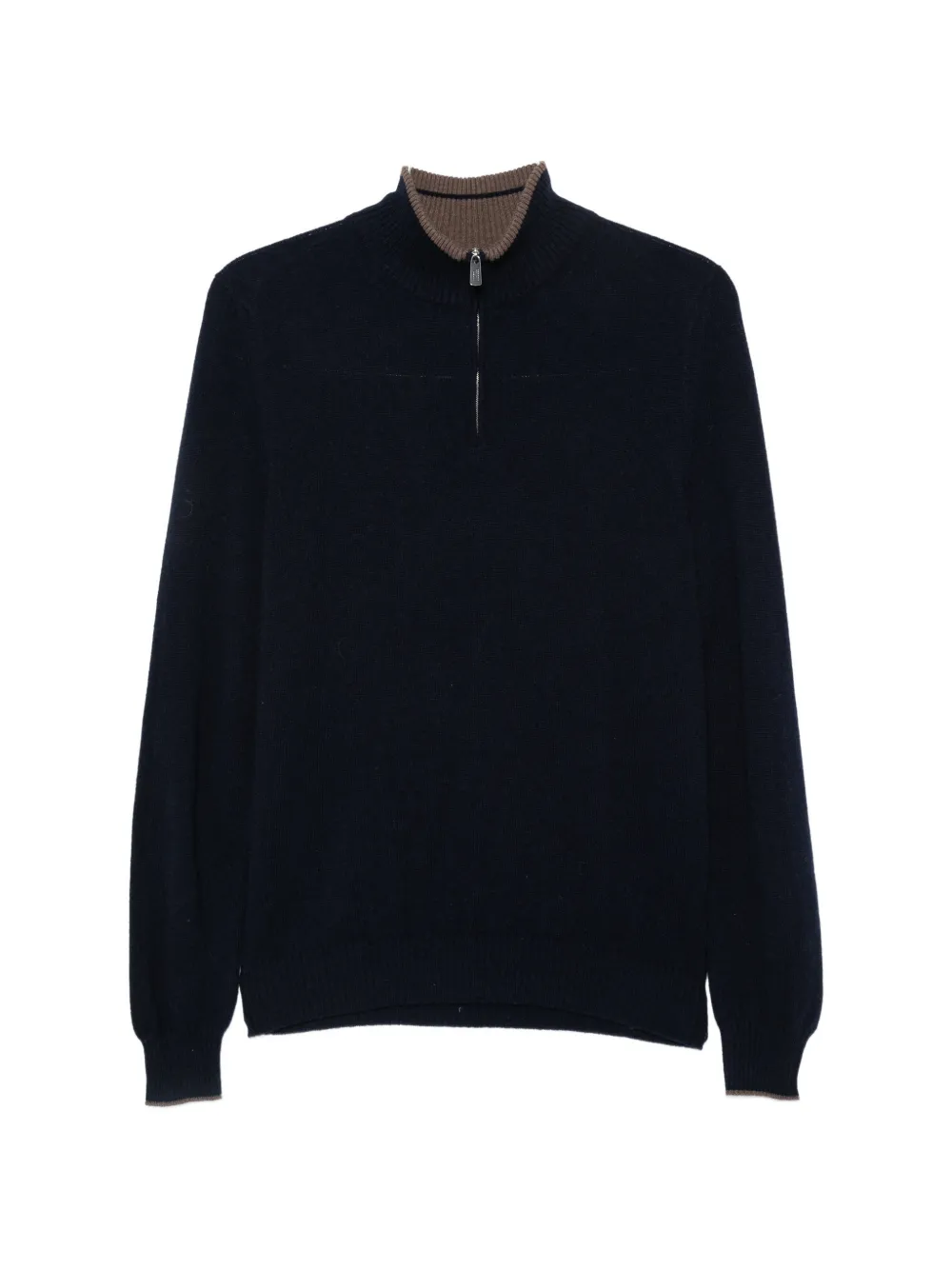 Fedeli Strickpullover mit Reißverschluss - Blau