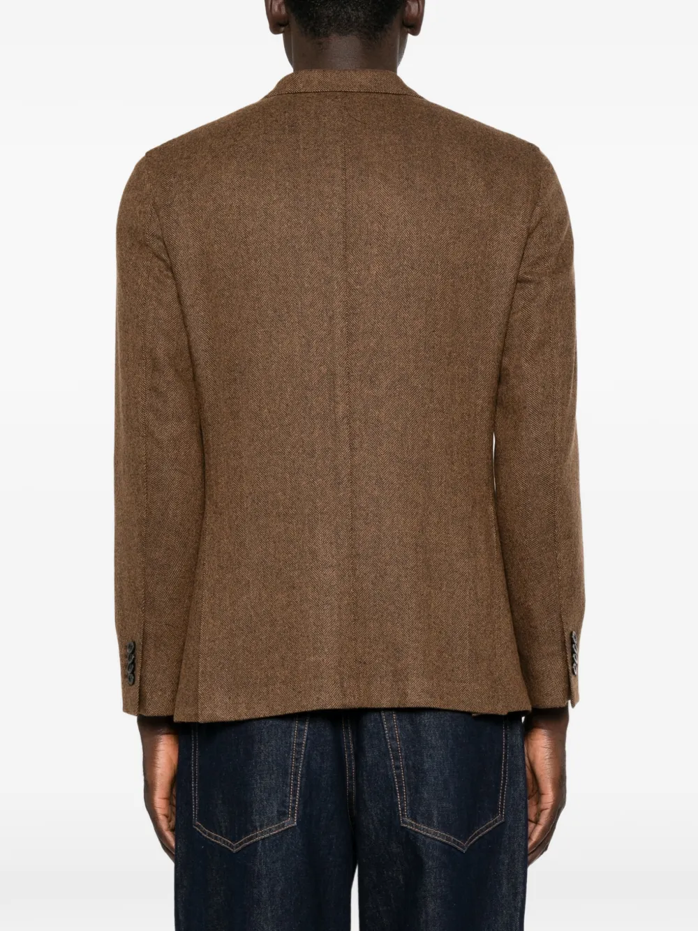 Boglioli Blazer met visgraatpatroon Bruin
