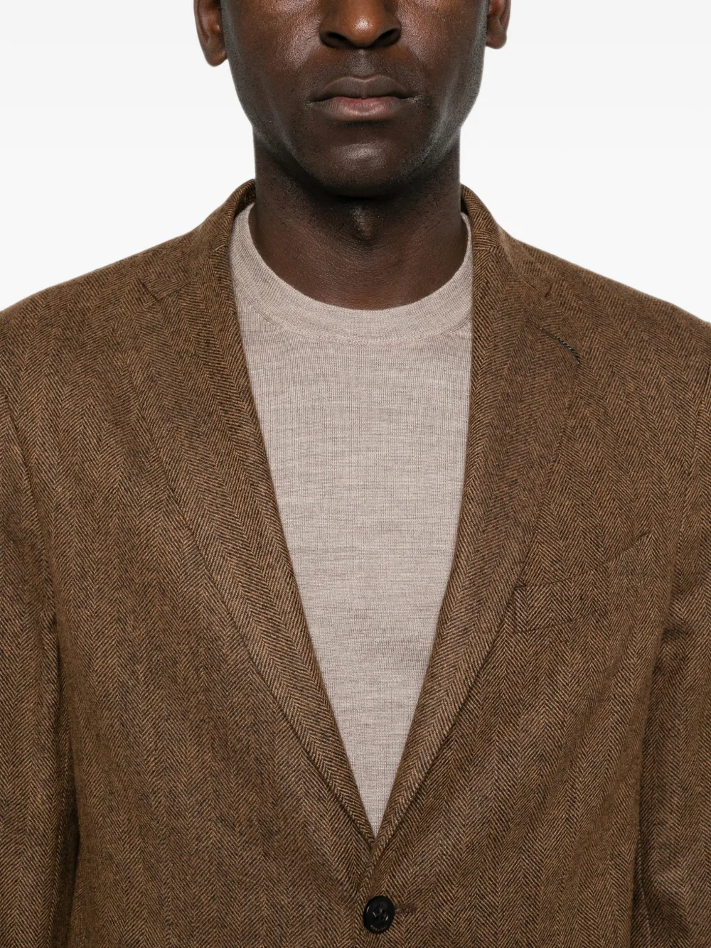 Boglioli Blazer met visgraatpatroon Bruin
