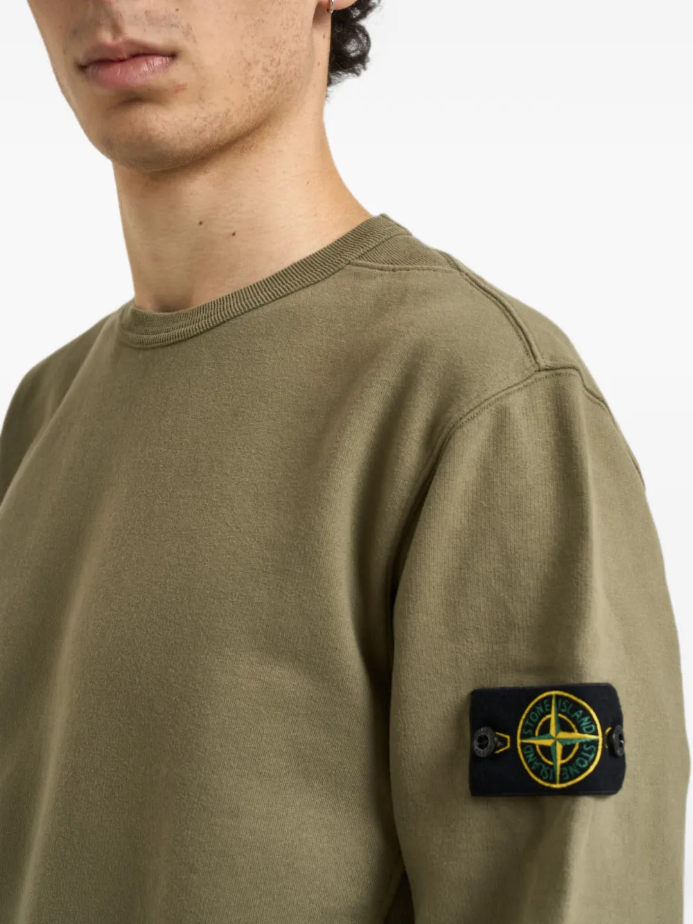 Stone Island logo-patch sweater Groen