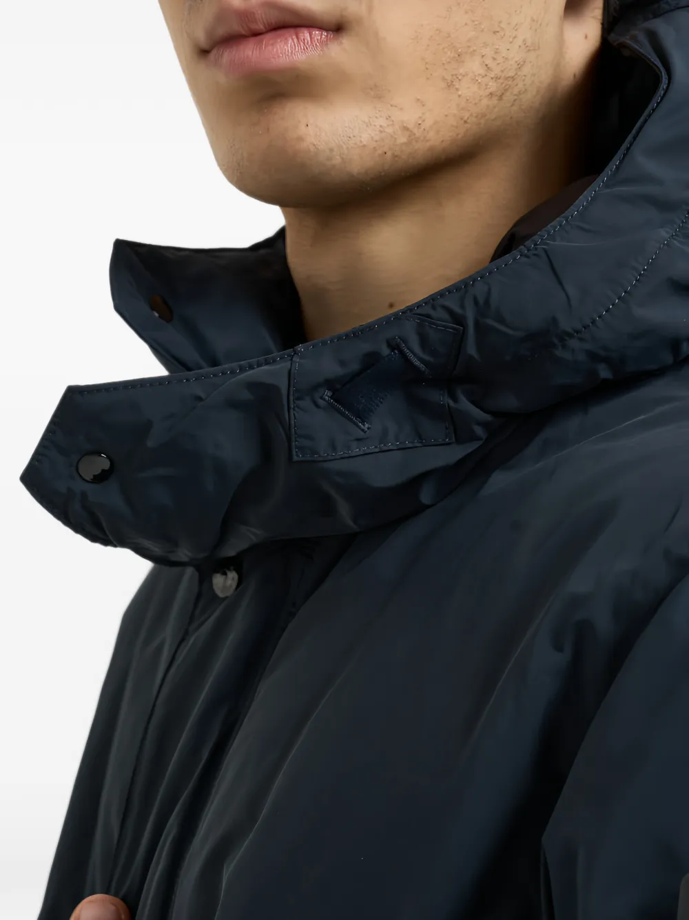 Stone Island Jas met capuchon en Compass-patch Blauw