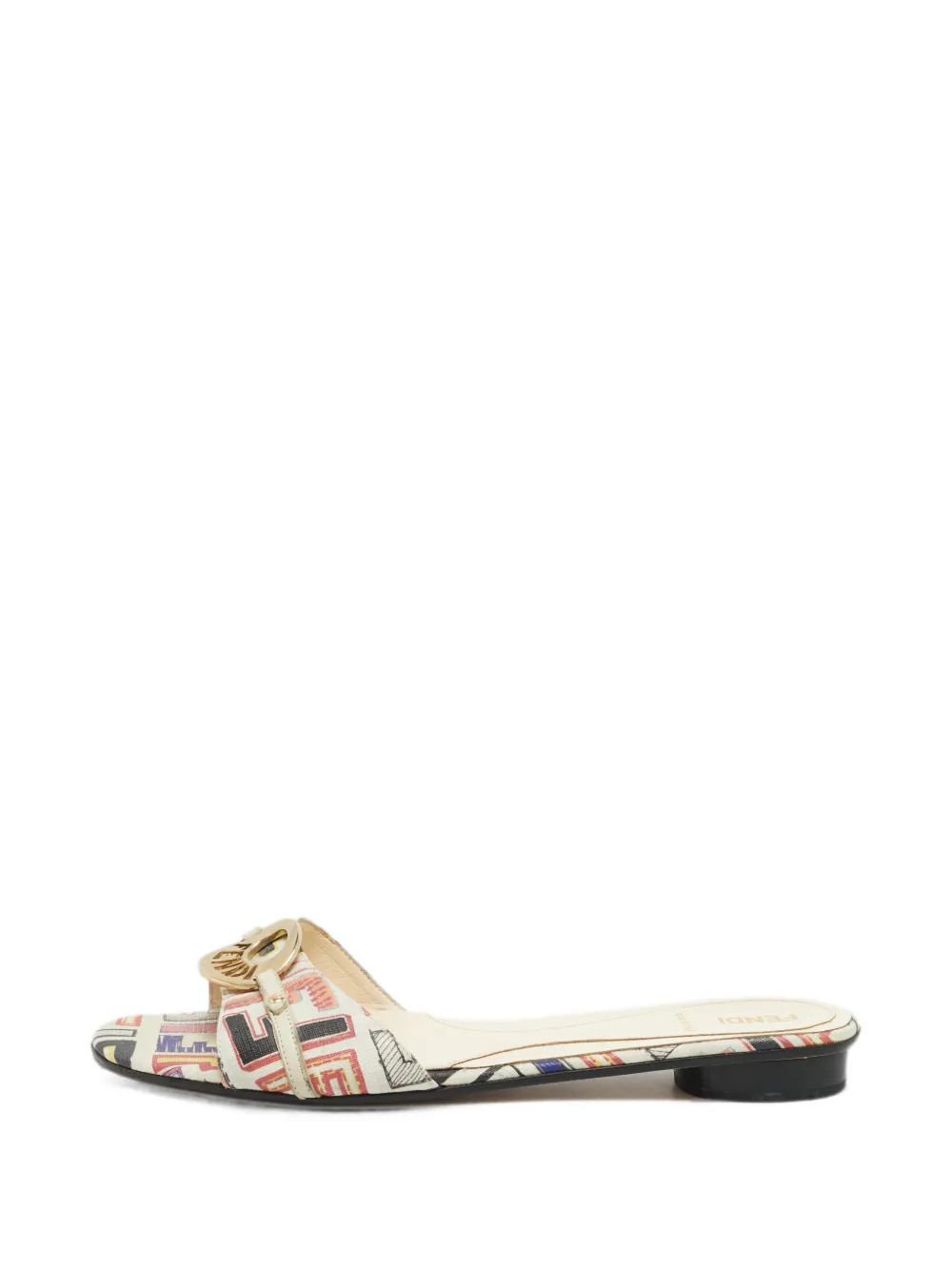 Fendi Pre-Owned FF motif buckle sandals - Nude