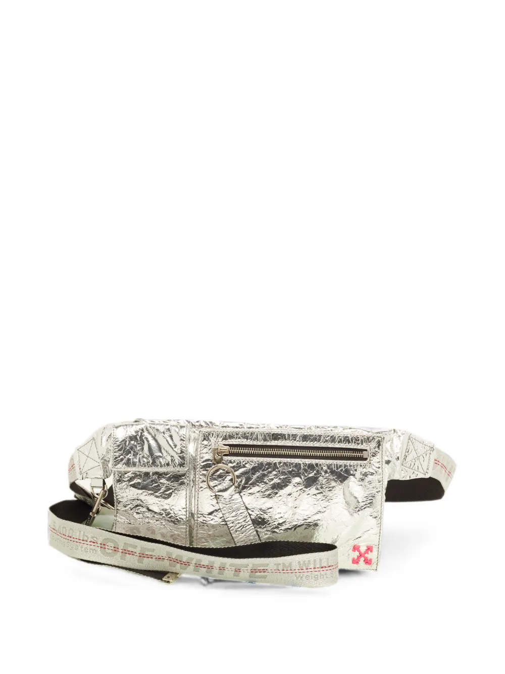 Off-White Pre-Owned crinkle leather belt bag - Argento