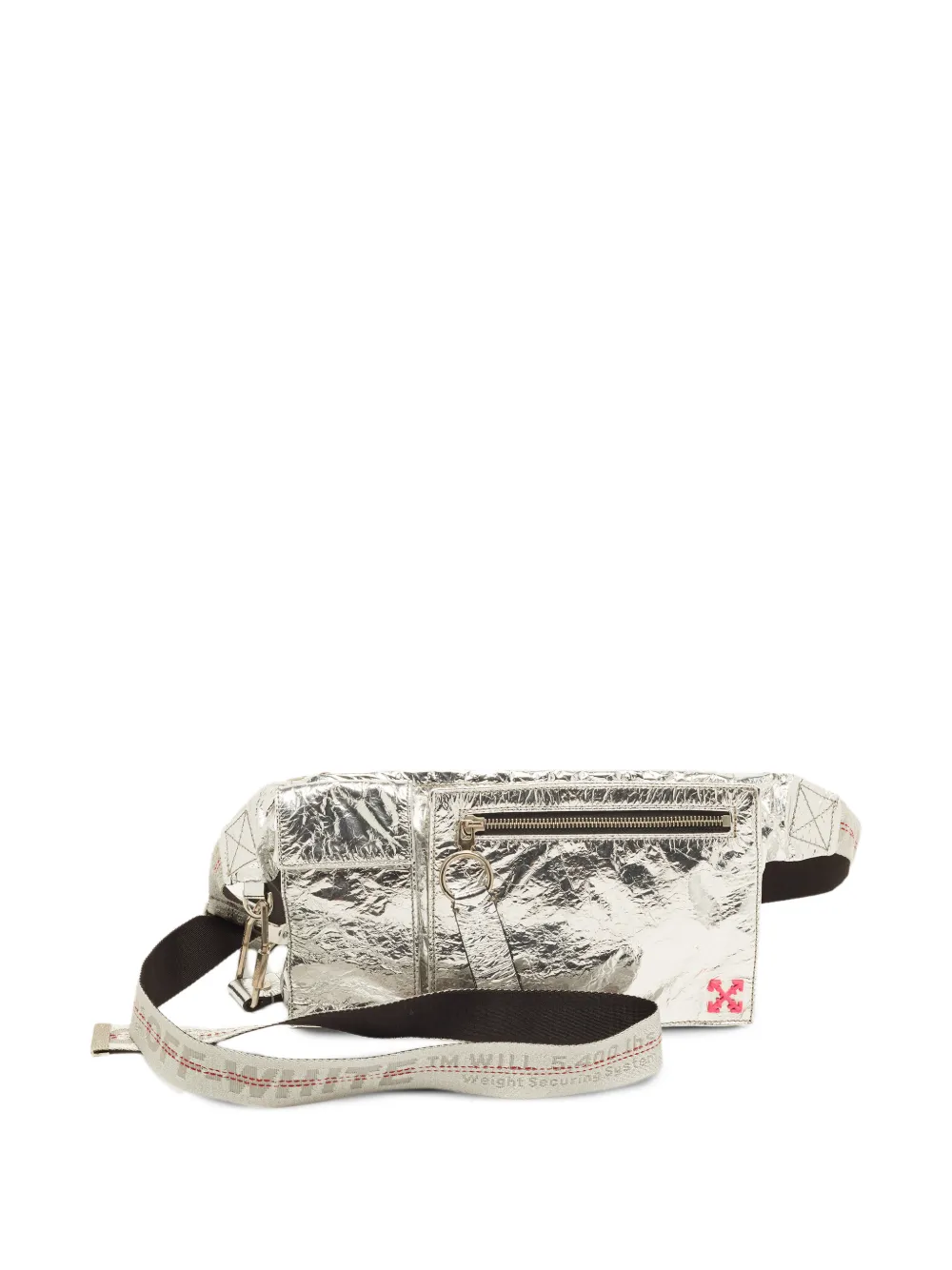 Off-White Pre-Owned crinkle leather belt bag - Argento
