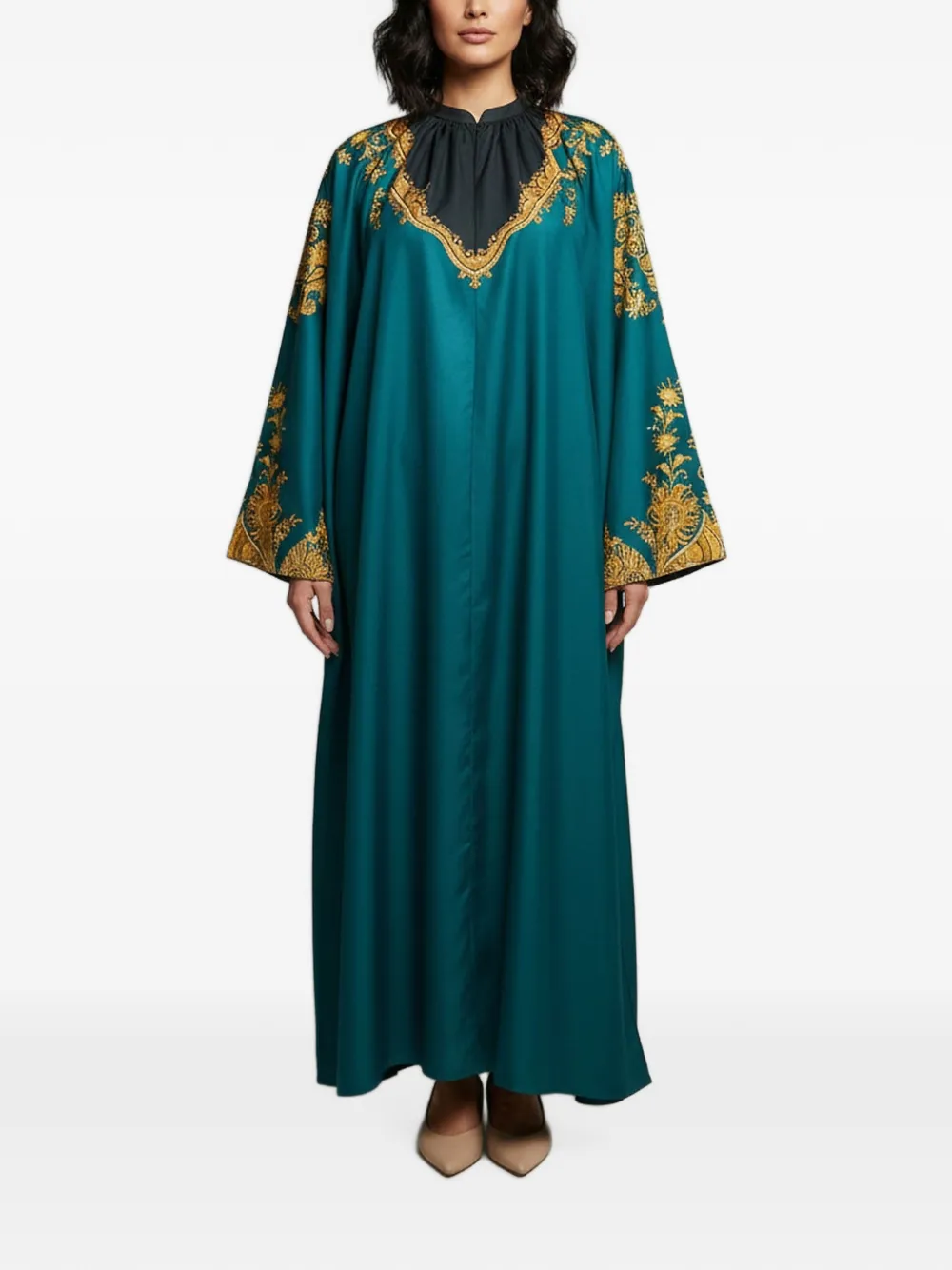 Pre-owned Etro 2013 Paisley-print Maxi Kaftan In Green