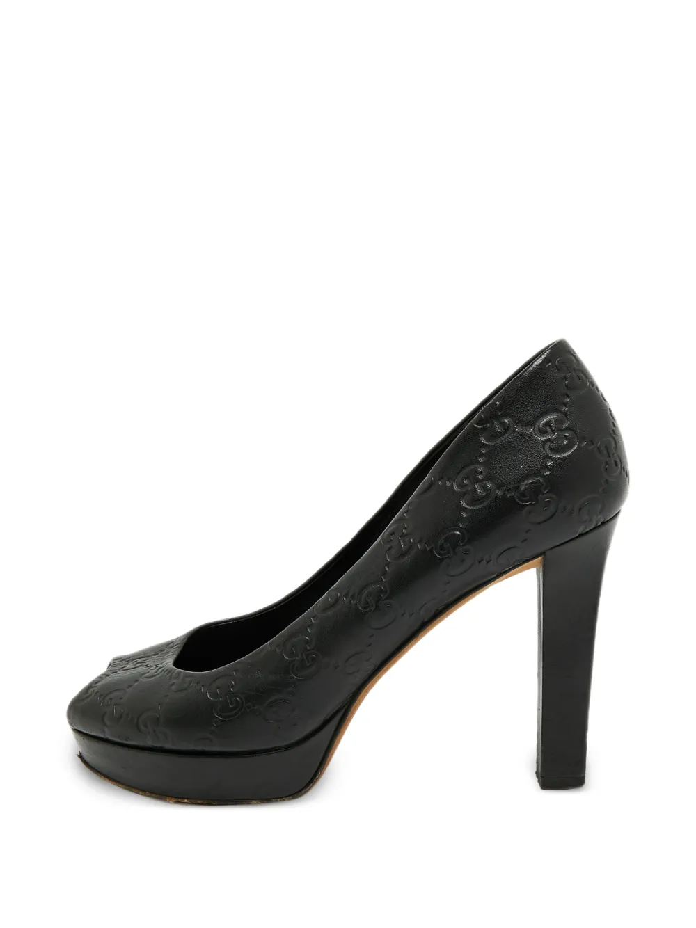 Gucci Pre-Owned escarpins Guccissima à bout ouvert - Noir