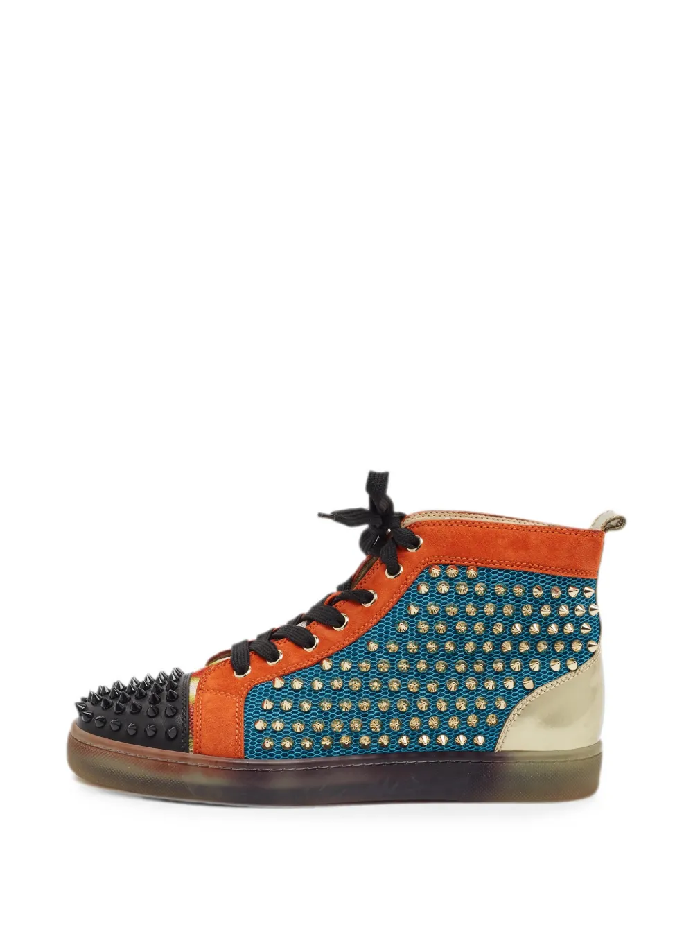 Christian Louboutin Pre-Owned Louis Orlato mesh lace-up sneakers - Blau