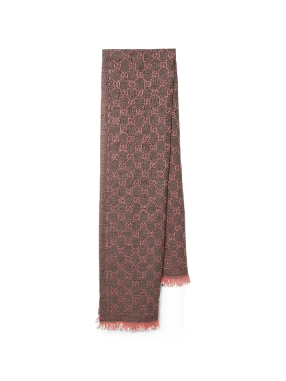 Gucci Pre-Owned GG jacquard reversible scarf - Braun