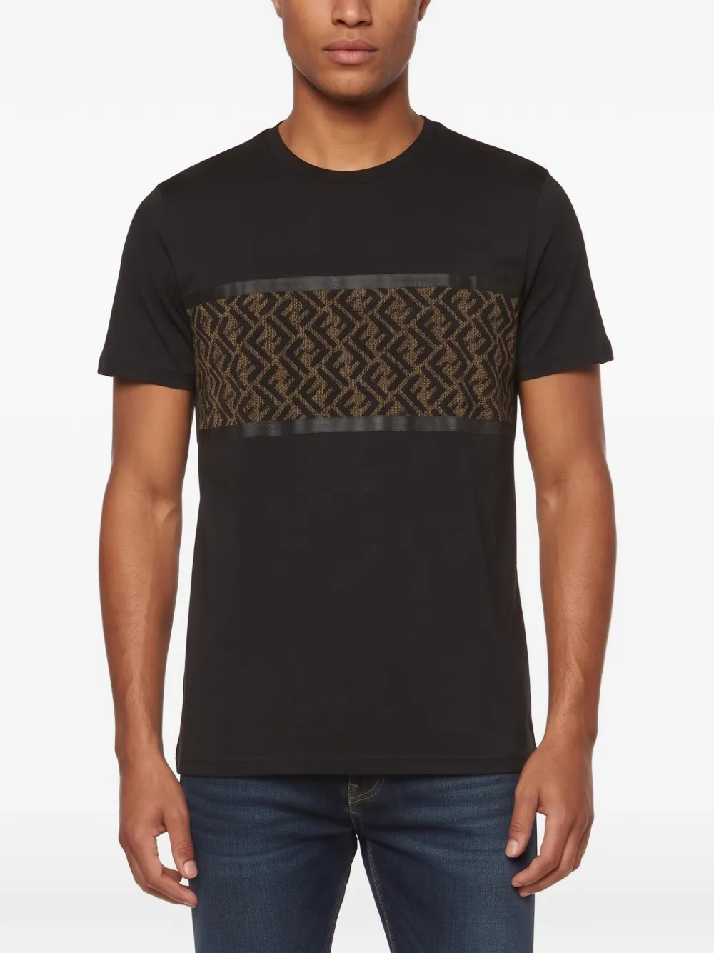 Fendi Pre-Owned T-Shirt mit FF-Muster - Schwarz