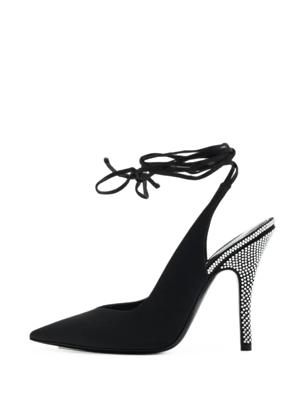 The Attico Venus crystal-embellished ankle-wrap pumps - Nero