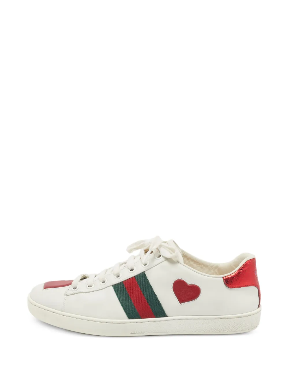 Gucci Pre-Owned Ace heart-detail sneakers - Bianco