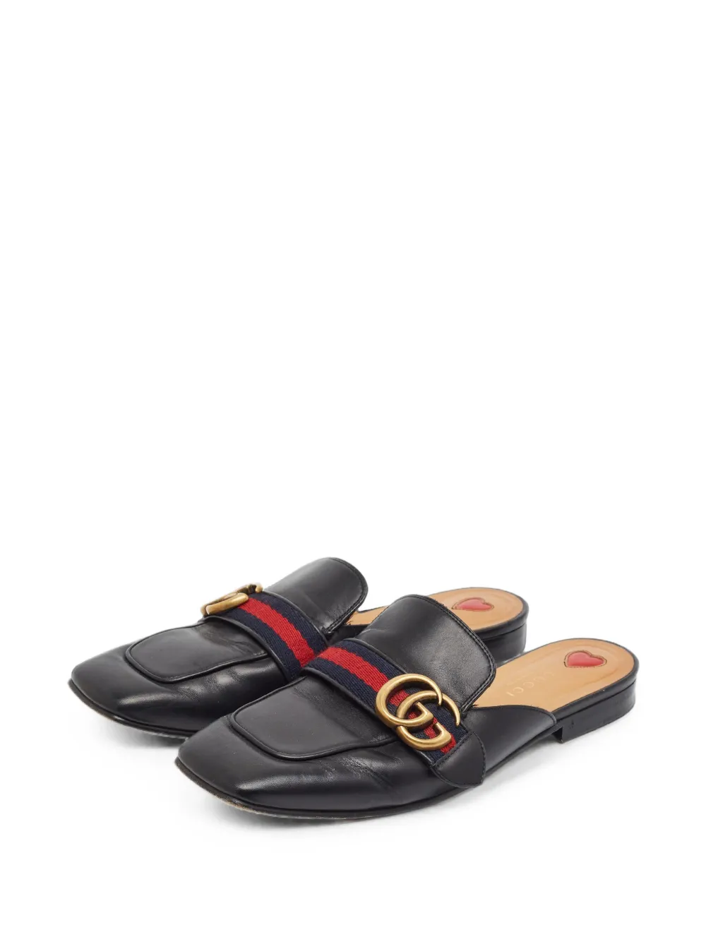 Gucci Pre-Owned Peyton Web stripe flat mules - Schwarz