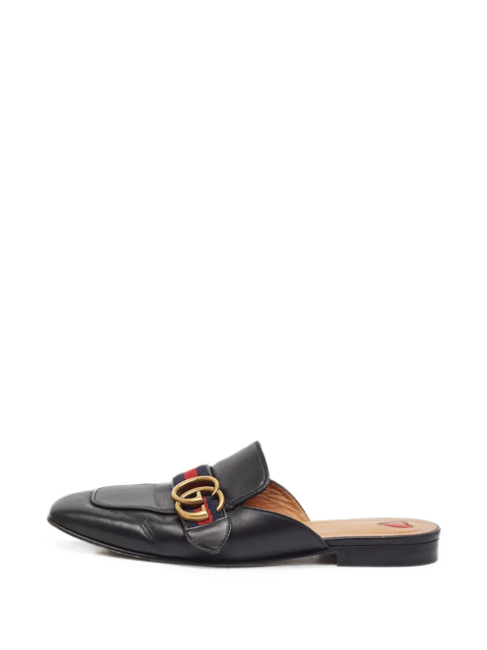 Gucci Pre-Owned mules plates Peyton à bande Web - Noir