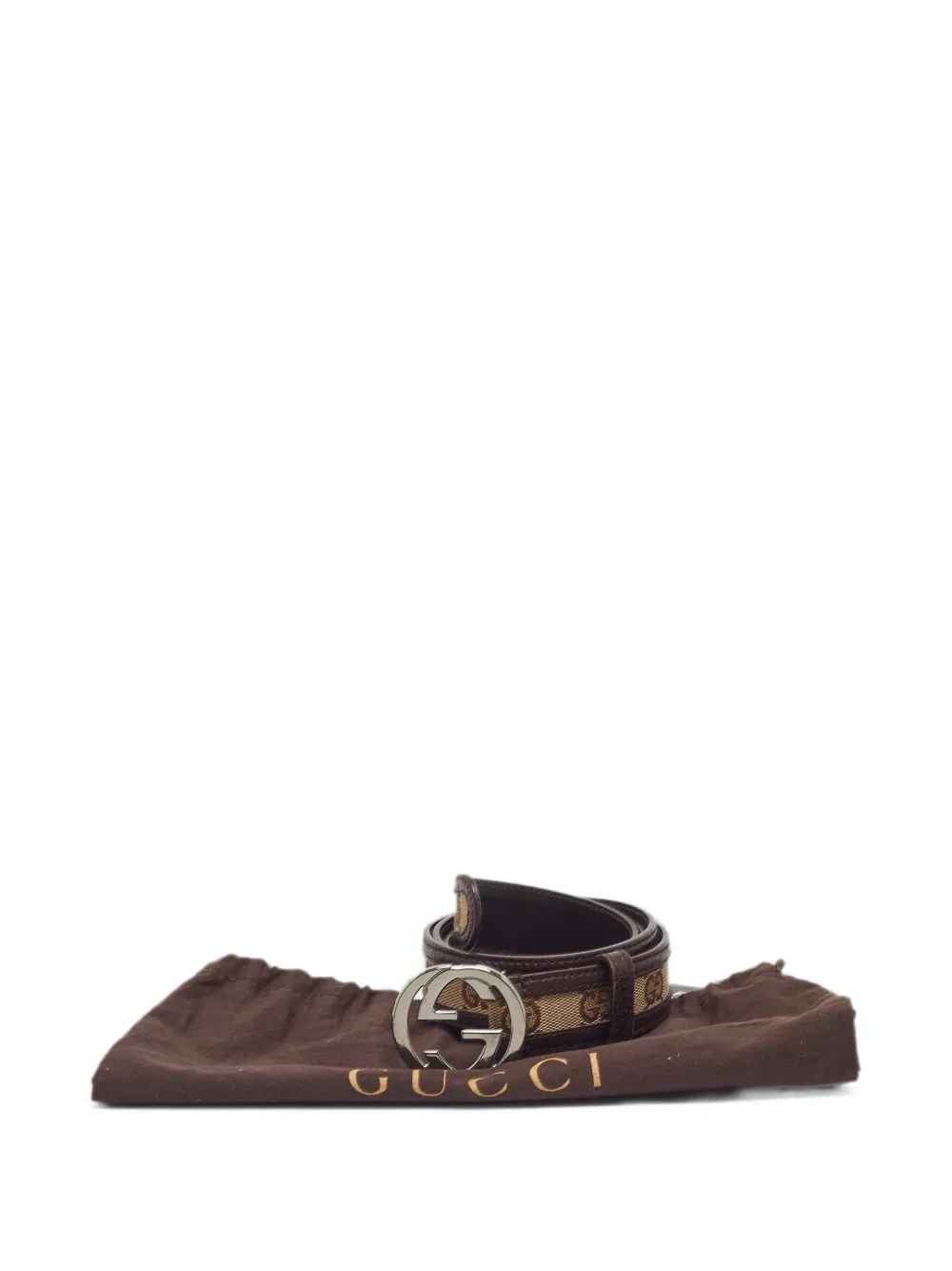 Gucci Pre-Owned Interlocking G canvas belt - Marrone