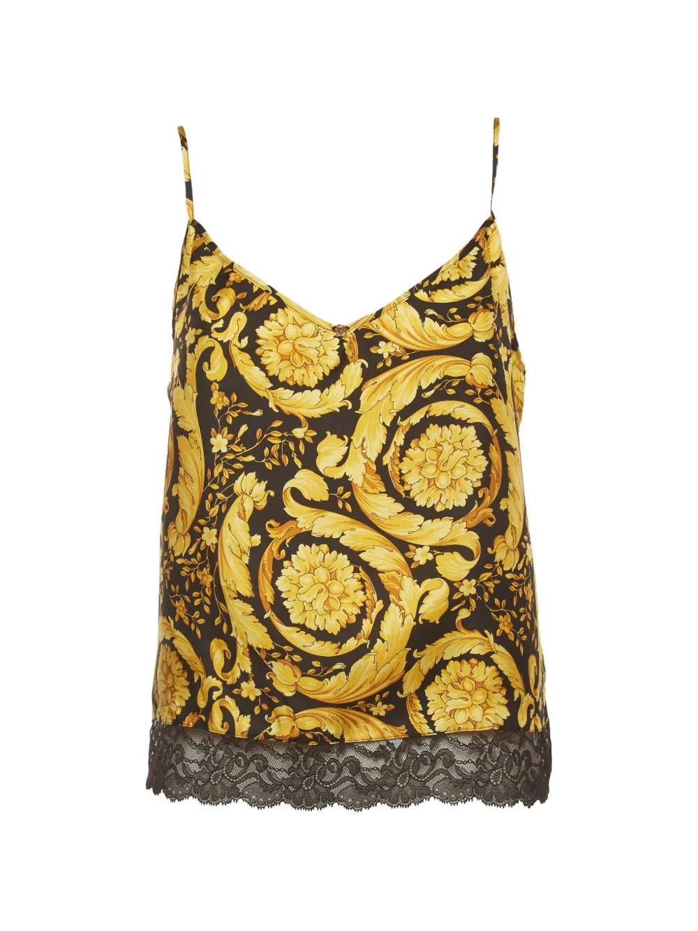 Versace Pre-Owned Barocco lace-trim camisole - Schwarz
