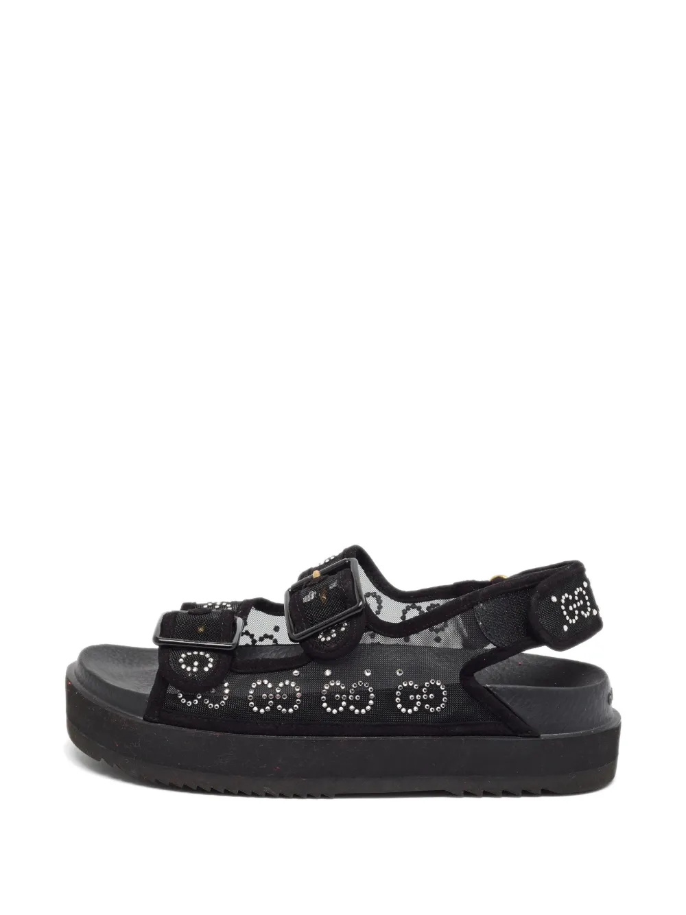 Gucci Pre-Owned GG crystal-embellished platform sandals - Nero