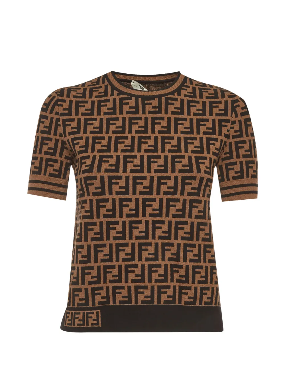 Fendi Pre-Owned Zucca jacquard T-shirt - Marrone