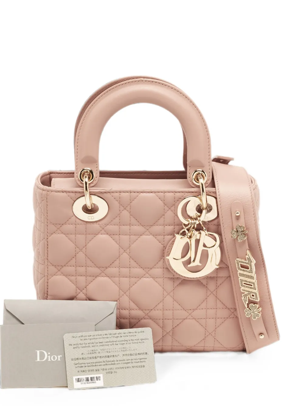 Christian Dior Pre-Owned 2022 small Lady Dior cannage tote bag - Rosa