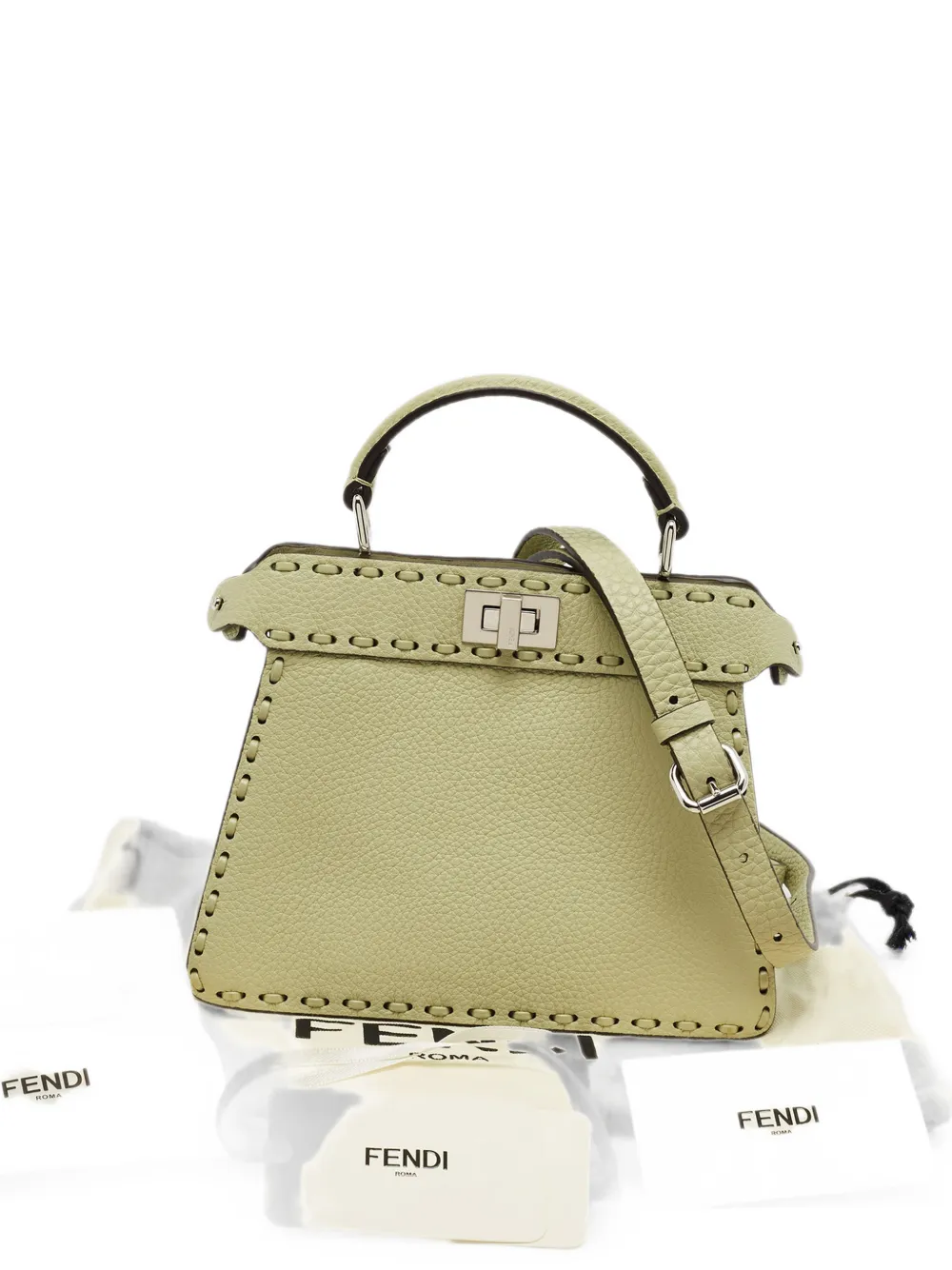 Fendi Pre-Owned 2025 petite Peekaboo ISeeU selleria tote bag - Grün