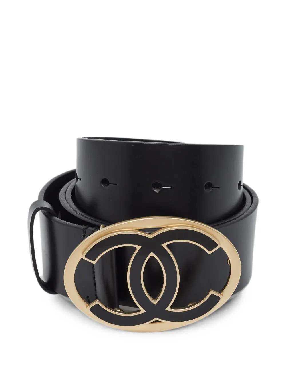 CHANEL Pre-Owned CC oval buckle belt - Nero