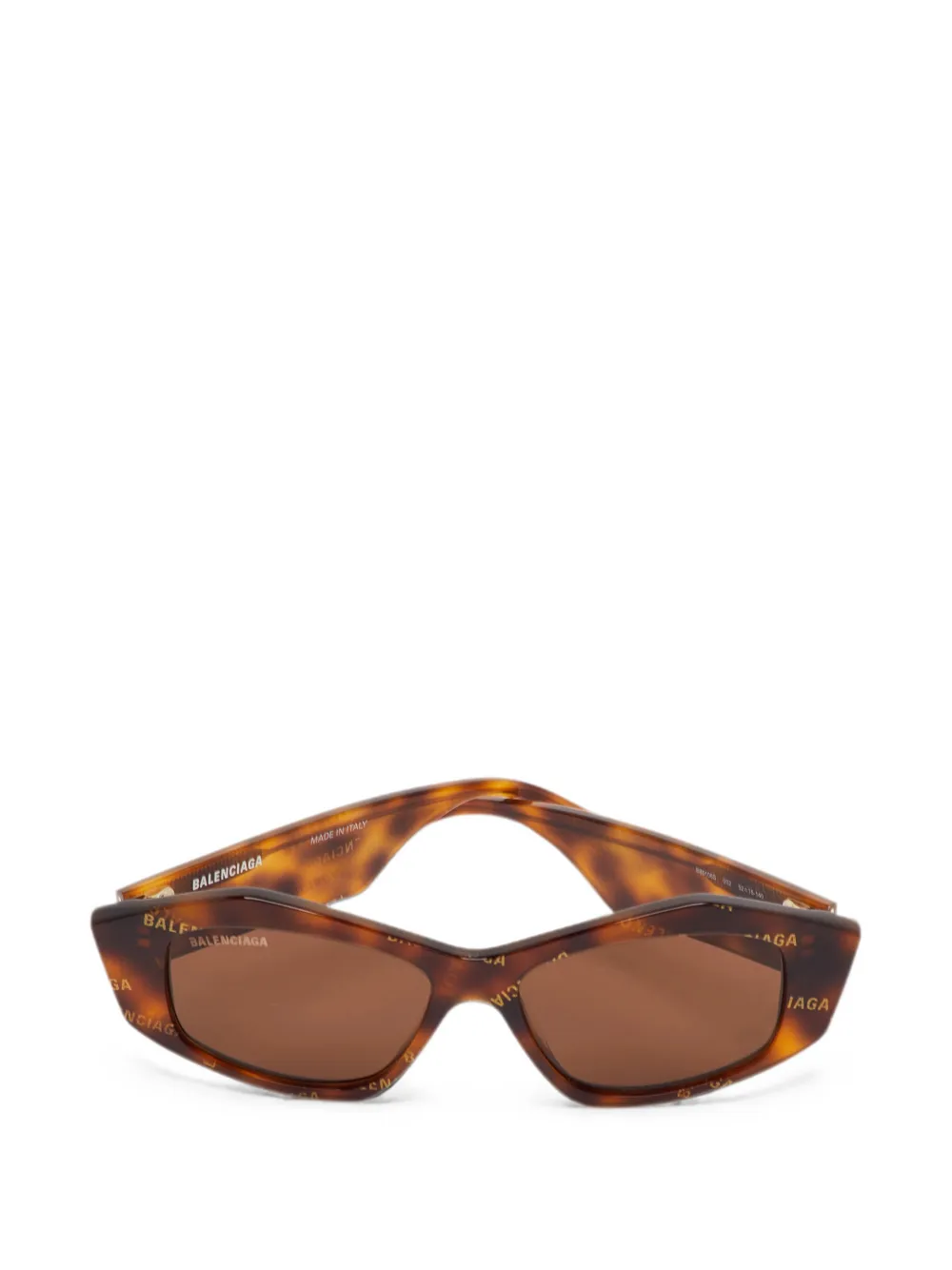 Balenciaga Pre-Owned geometric-frame sunglasses - Braun