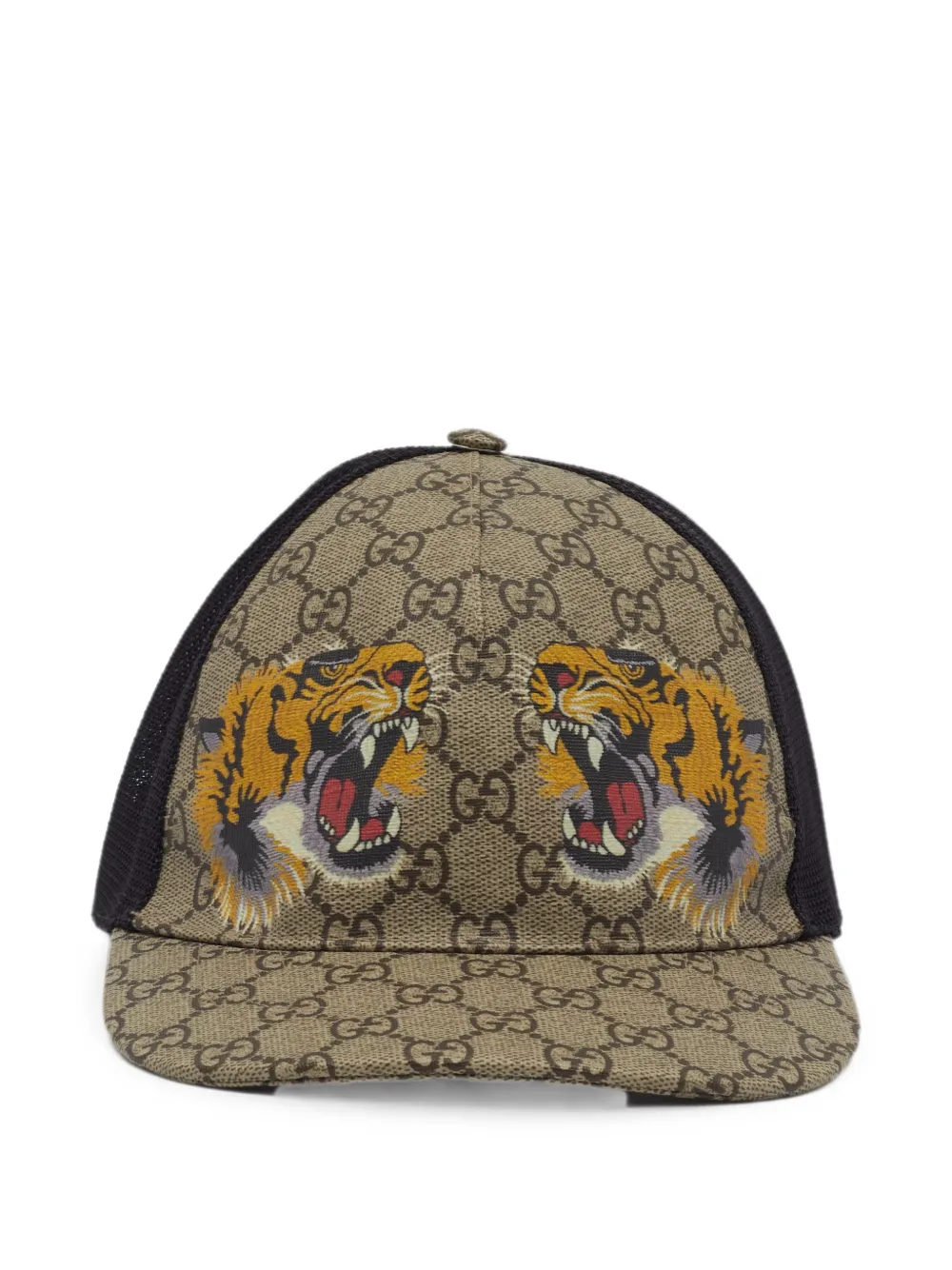 Gucci Pre-Owned tiger print monogram baseball cap - Nude