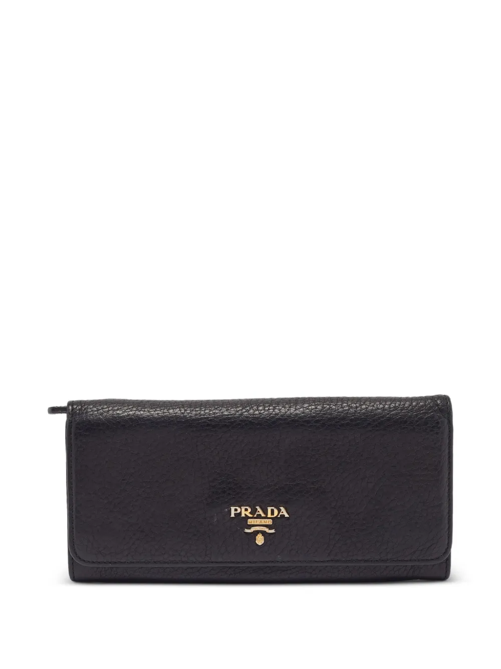 Prada Pre-Owned logo-plaque flap continental wallet - Nero