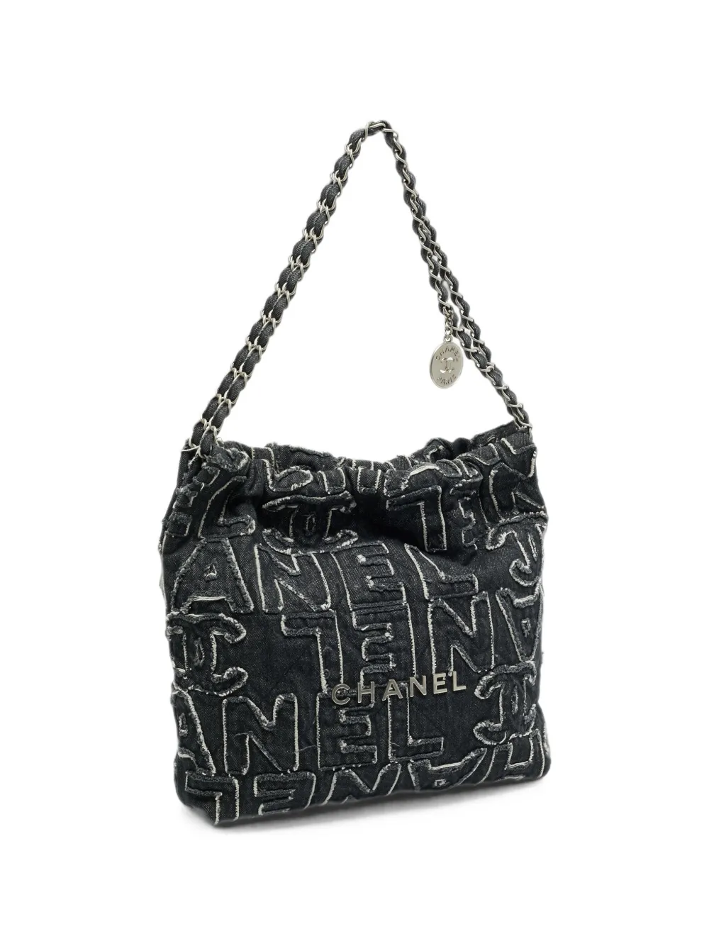 CHANEL Pre-Owned Chanel 22 logo-patchwork shoulder bag - Schwarz