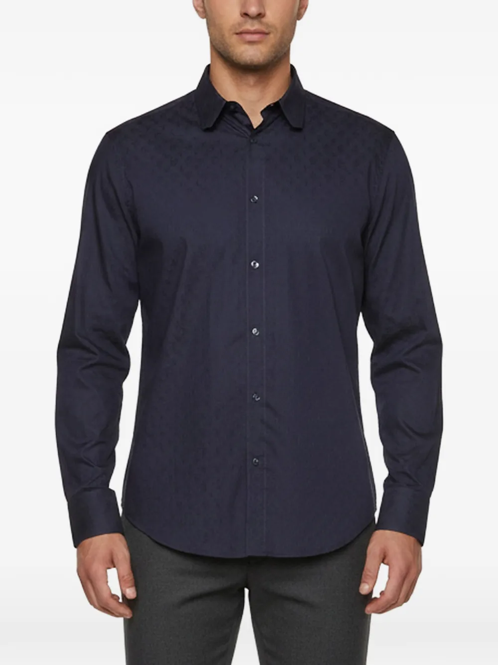 Louis Vuitton Pre-Owned Monogram-pattern long-sleeve shirt - Blau