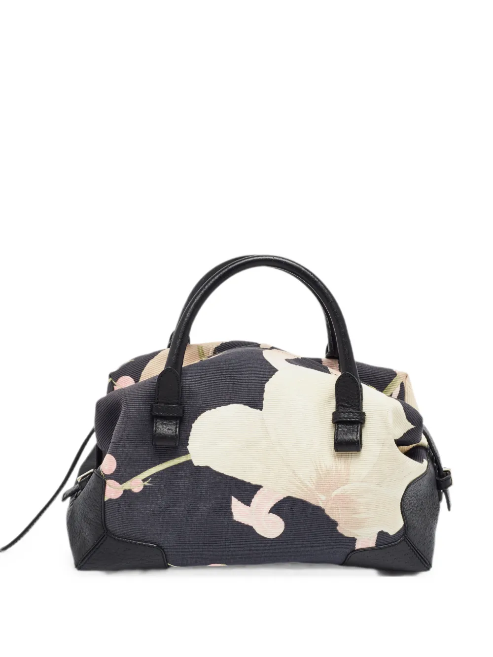 Ferragamo Pre-Owned floral-print satchel bag - Schwarz