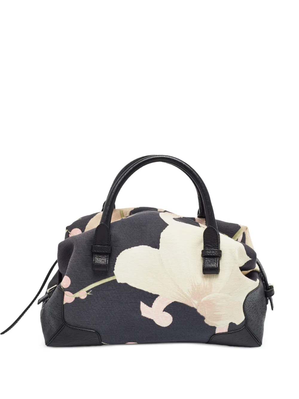 Ferragamo Pre-Owned floral-print satchel bag - Nero