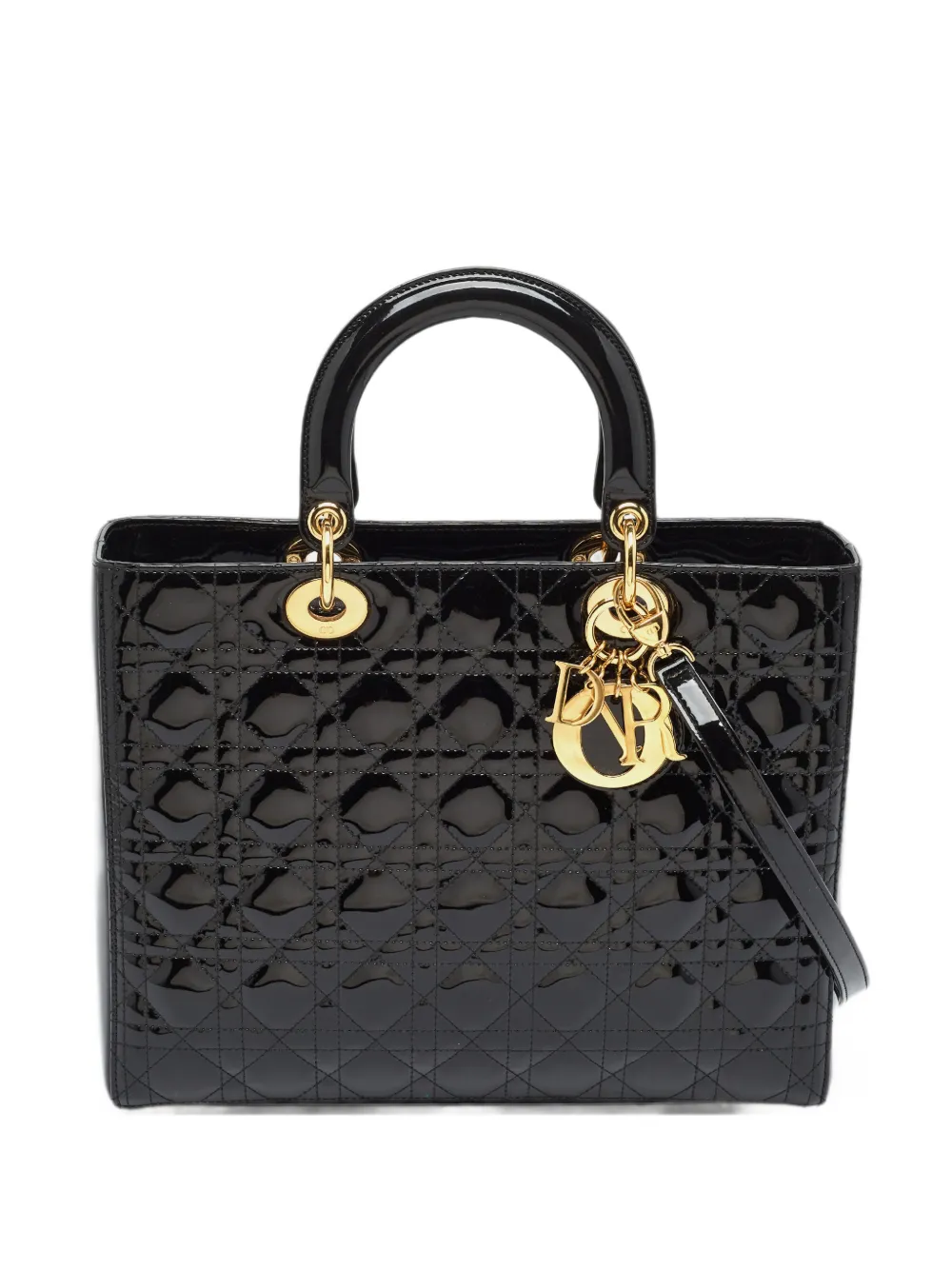 Pre-owned Dior 2012 Lady  Cannage Tote Bag In Black