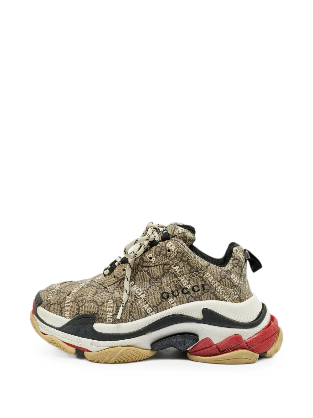 Gucci Pre-Owned x Balenciaga Triple S lace-up sneakers - Nude