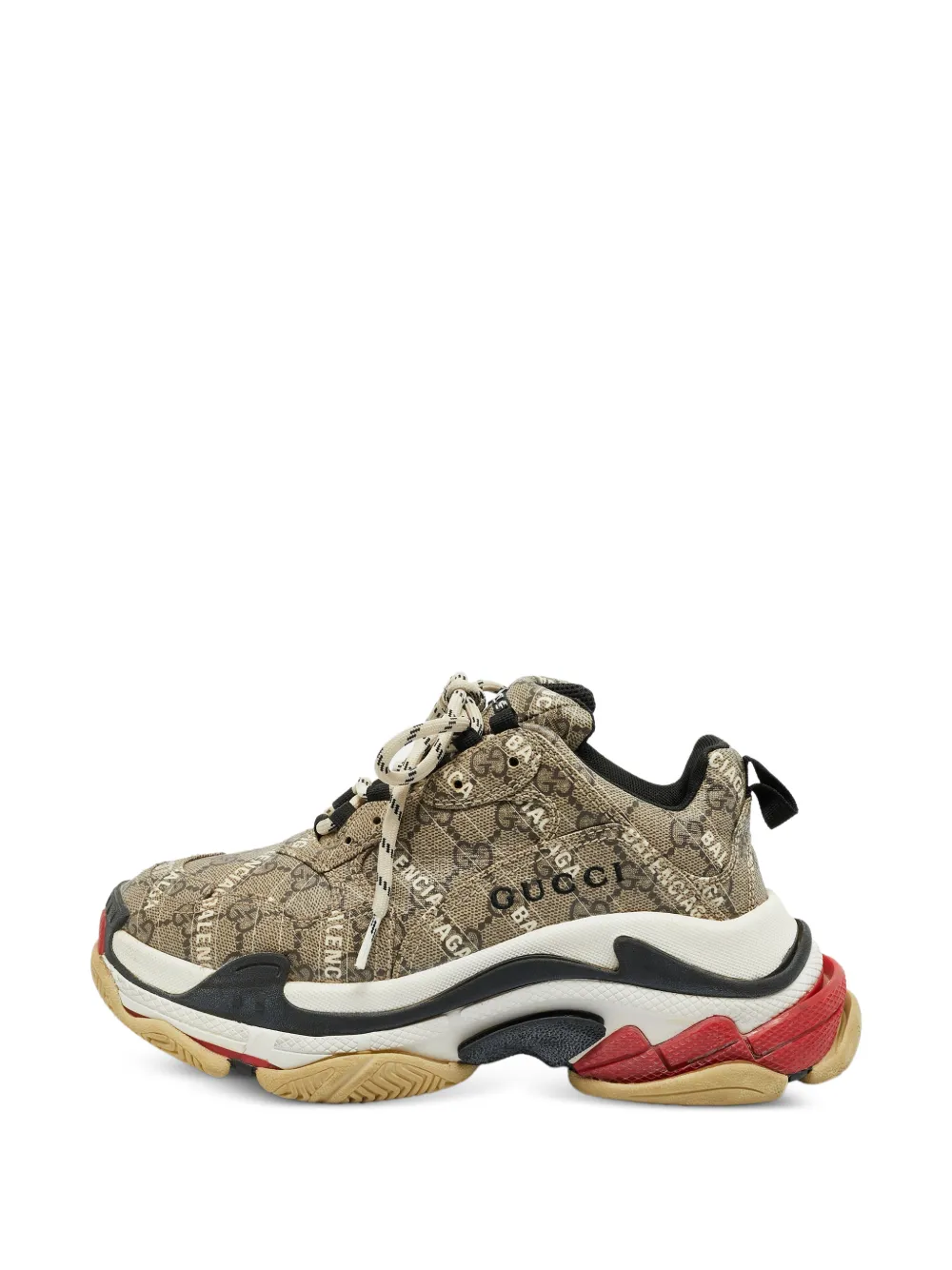 Gucci Pre-Owned x Balenciaga Triple S lace-up sneakers - Toni neutri
