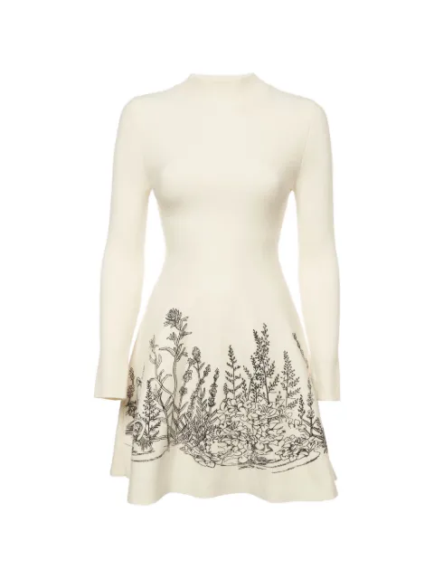 SANDRO floral-embroidered flared mini dress
